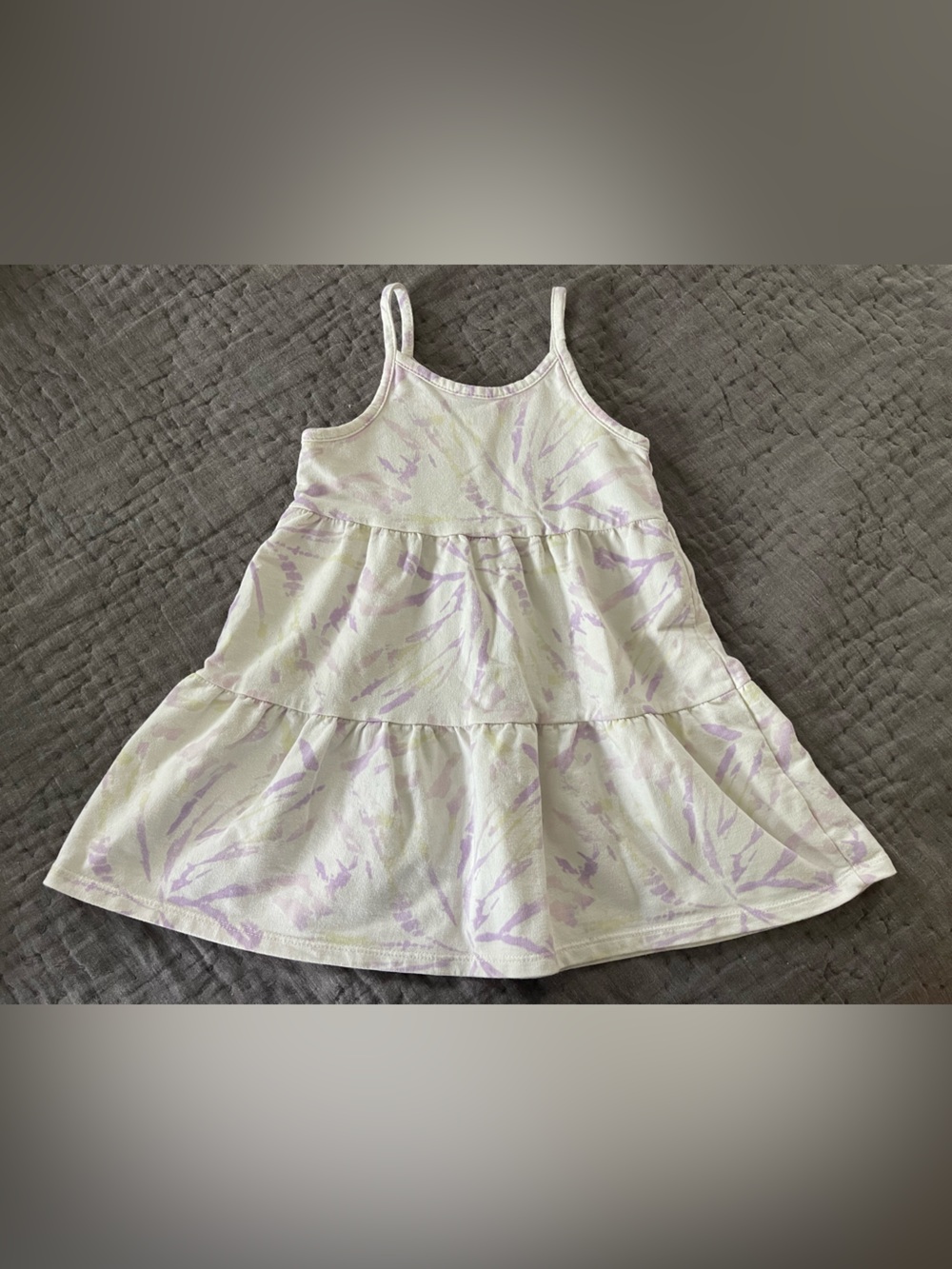 Grayson Mini Girls' Lavender Tie Dyed Tiered Tank Dress Tunic Top Sz 4T
